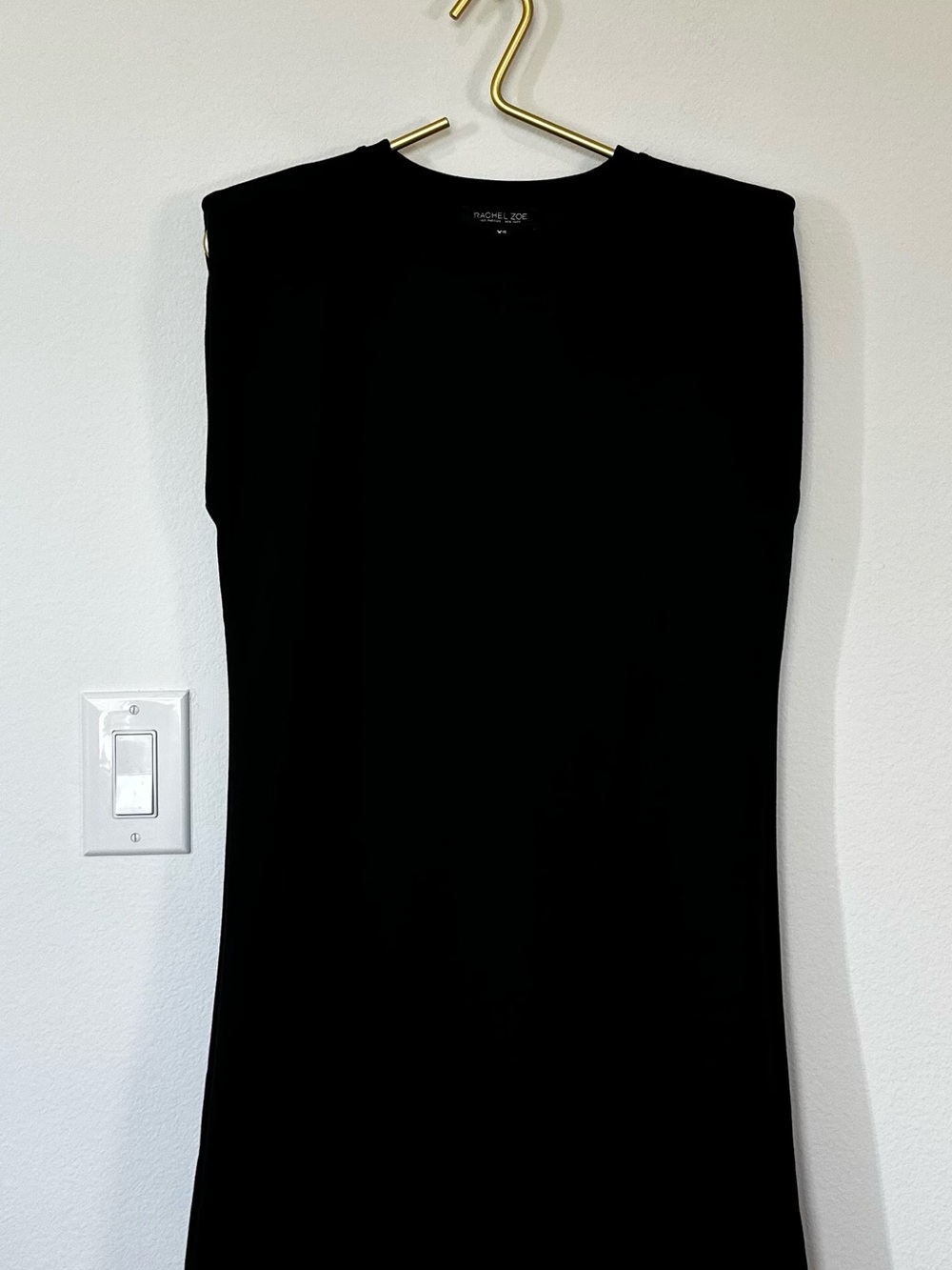 RACHEL ZOE Black Sleeveless Structured Shoulder Mini Dress XS - Picture 8 of 8